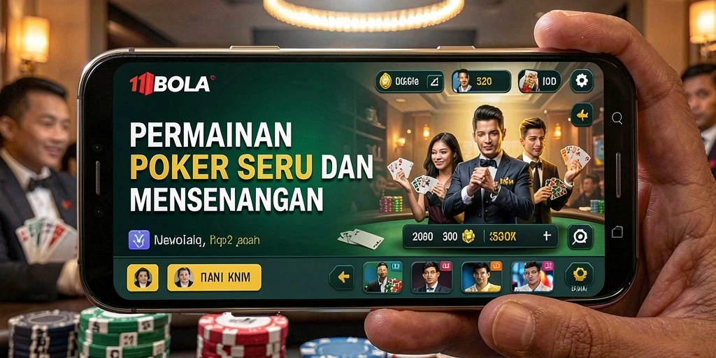 Tampilan antarmuka game Poker yang menawan di 11BOLA.