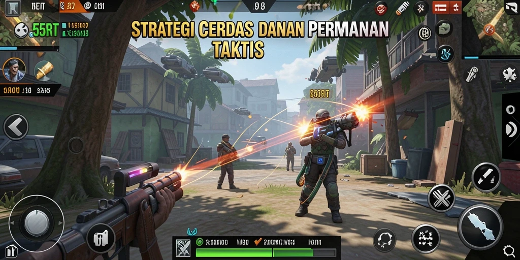 Screenshot gameplay 55RT menampilkan aksi strategi yang mendebarkan.