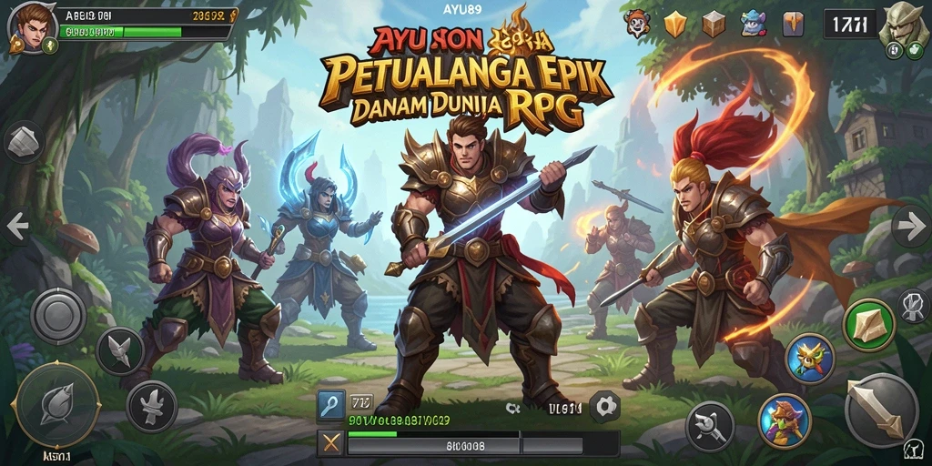 Gameplay AYU89 menampilkan pertempuran intens dan eksplorasi mendalam dalam dunia RPG.