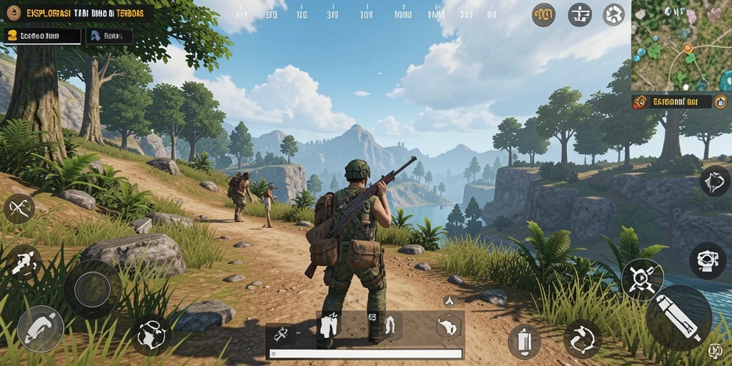 Screenshot gameplay DY01 menampilkan eksplorasi luas di dunia terbuka.