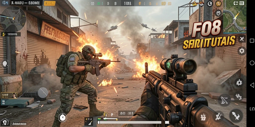 Tampilan gameplay seru dan dinamis di FO8 dengan aksi FPS yang menegangkan.