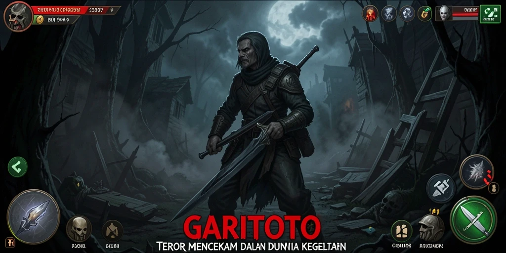 Tangkapan layar menampilkan gameplay di dunia penuh teror.