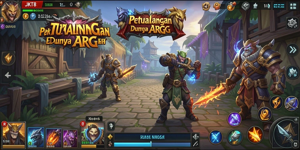 Tangkapan layar gameplay ARPG di JKT8 dengan pertempuran seru.