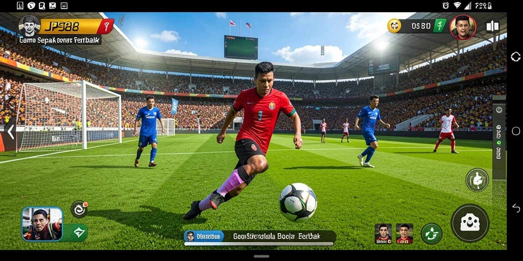 Tangkapan layar dari gameplay JPS88 yang menampilkan tindakan seru di lapangan.