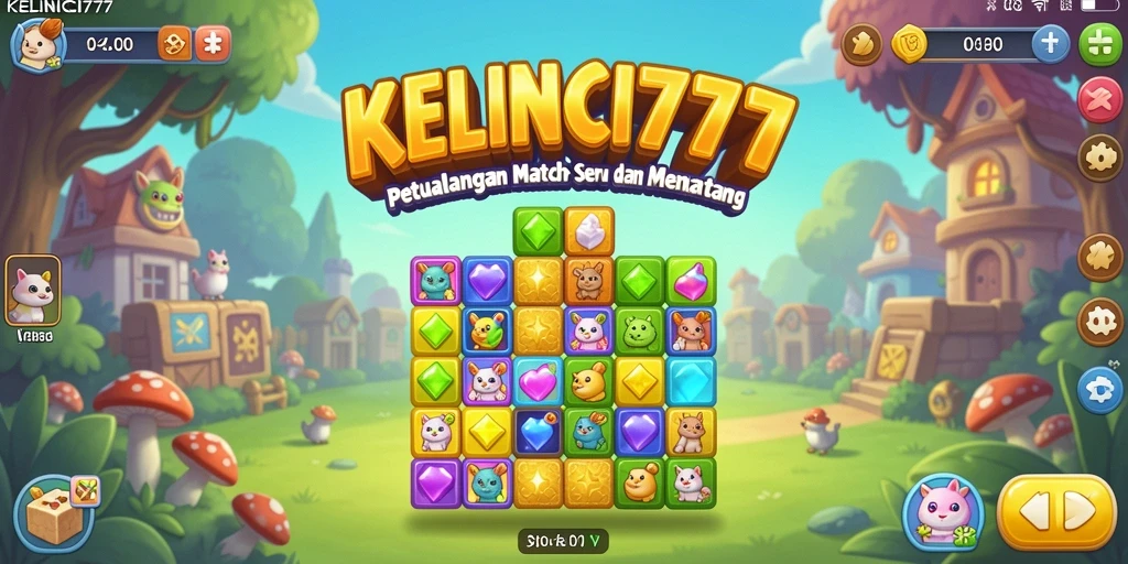 Tampilan gameplay KELINCI777 yang menarik dengan elemen match-3.