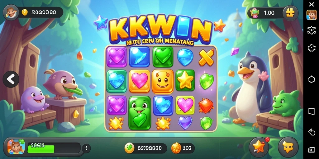 Screenshot gameplay KKWIN menampilkan momen seru dalam permainan Match-3.