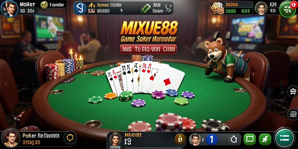Gameplay seru Poker di MIXUE88 dengan berbagai pilihan meja.