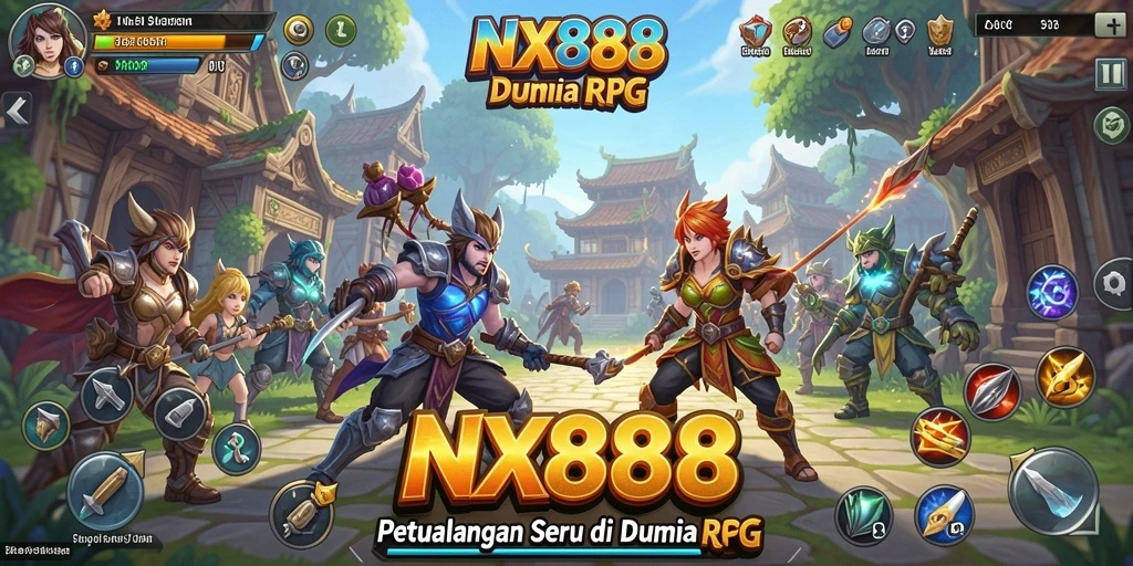 Screenshot gameplay NX888 menampilkan aksi petualangan RPG yang mendebarkan.