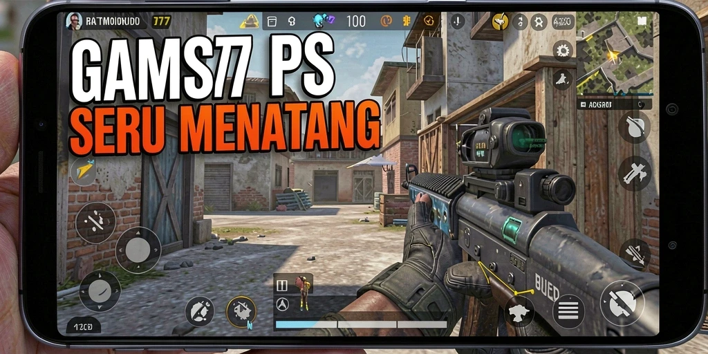 Screenshot gameplay RICIS77 menampilkan aksi seru dalam pertempuran FPS.
