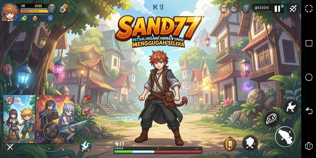 Tampilan gameplay SAND77 yang seru dan penuh warna.