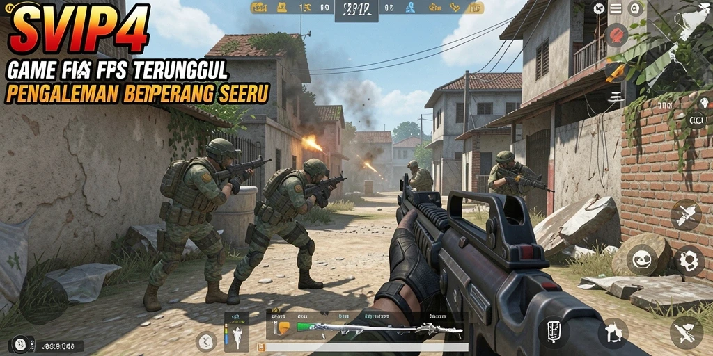 Screenshot utama SVIP4 menampilkan aksi menembak yang mendebarkan dalam gameplay.