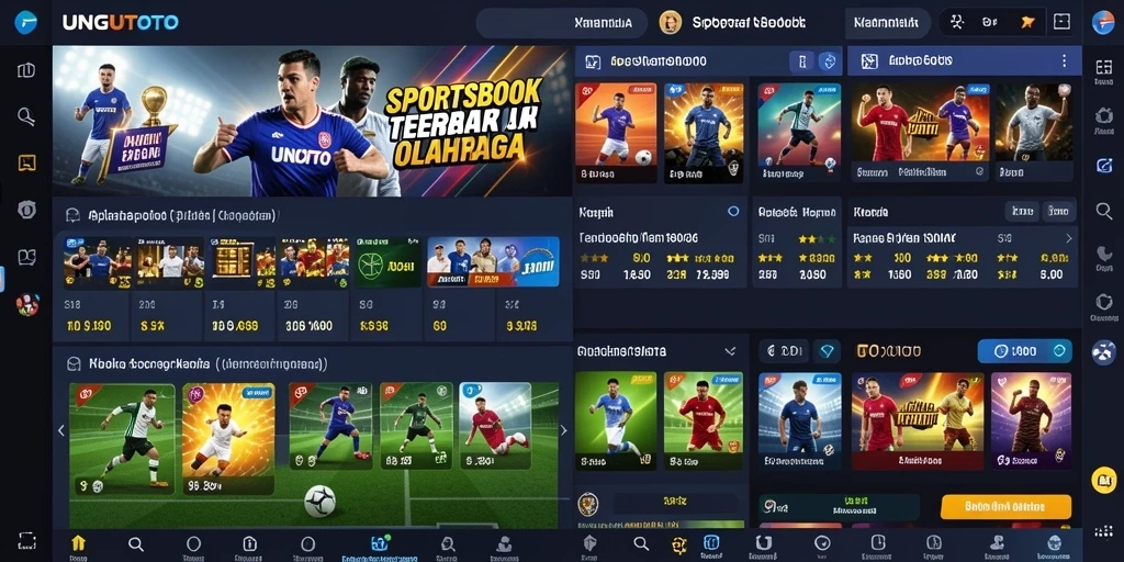 Tangkapan layar utama UNGUTOTO dengan gameplay taruhan olahraga yang seru.