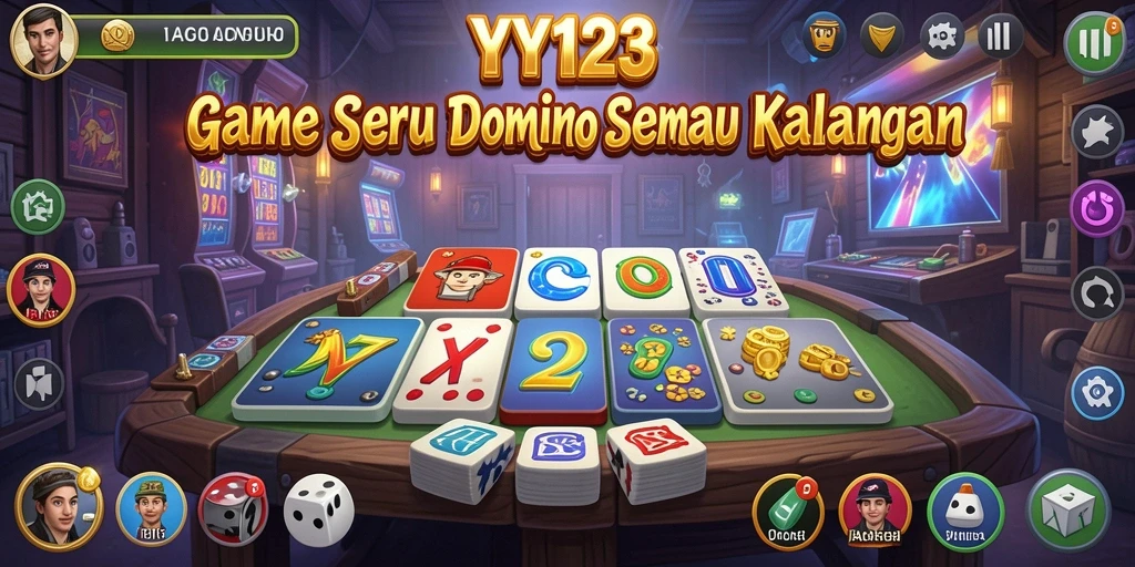 Tangkapan layar YY123 menampilkan gameplay seru permainan Domino.